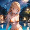 ナイトプールの水着娘7 11枚目