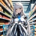 ショッピングカートに乗るメカ子 4枚目