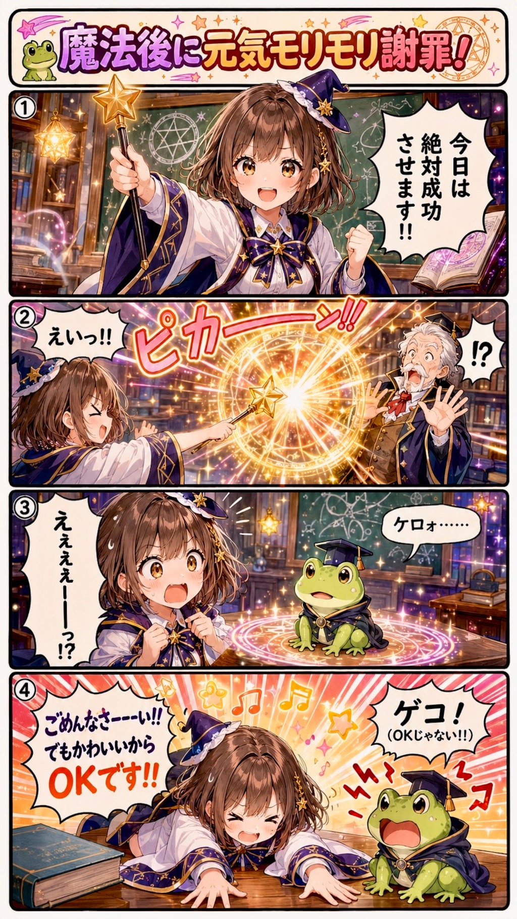 魔法後に元気モリモリ謝罪