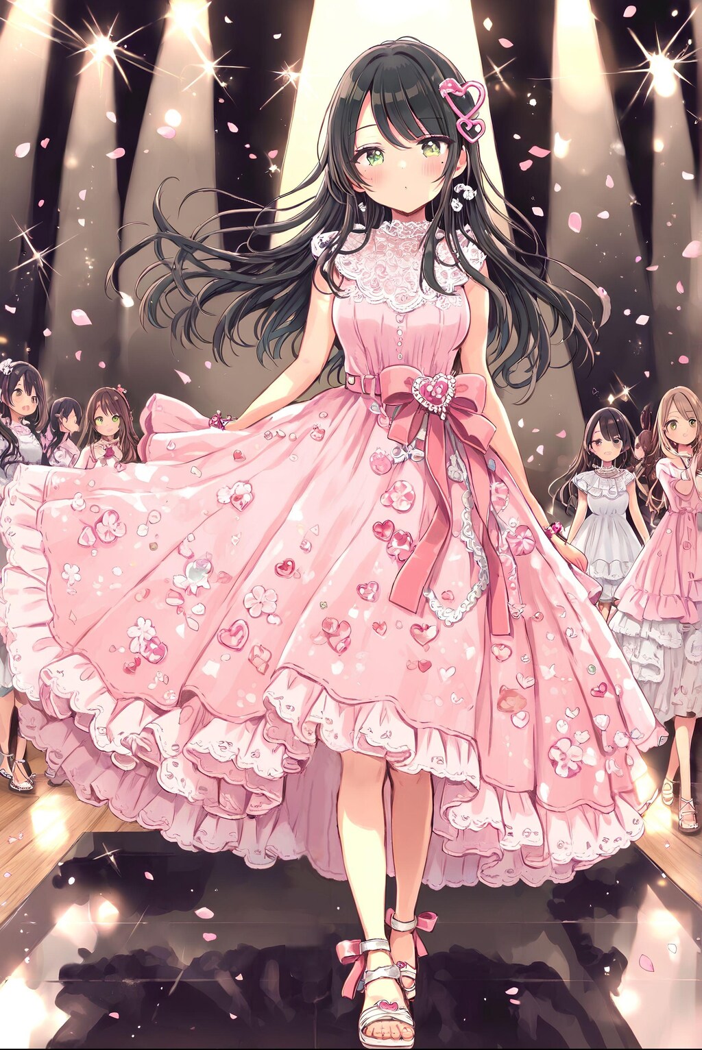 パステルピンクのワンピース