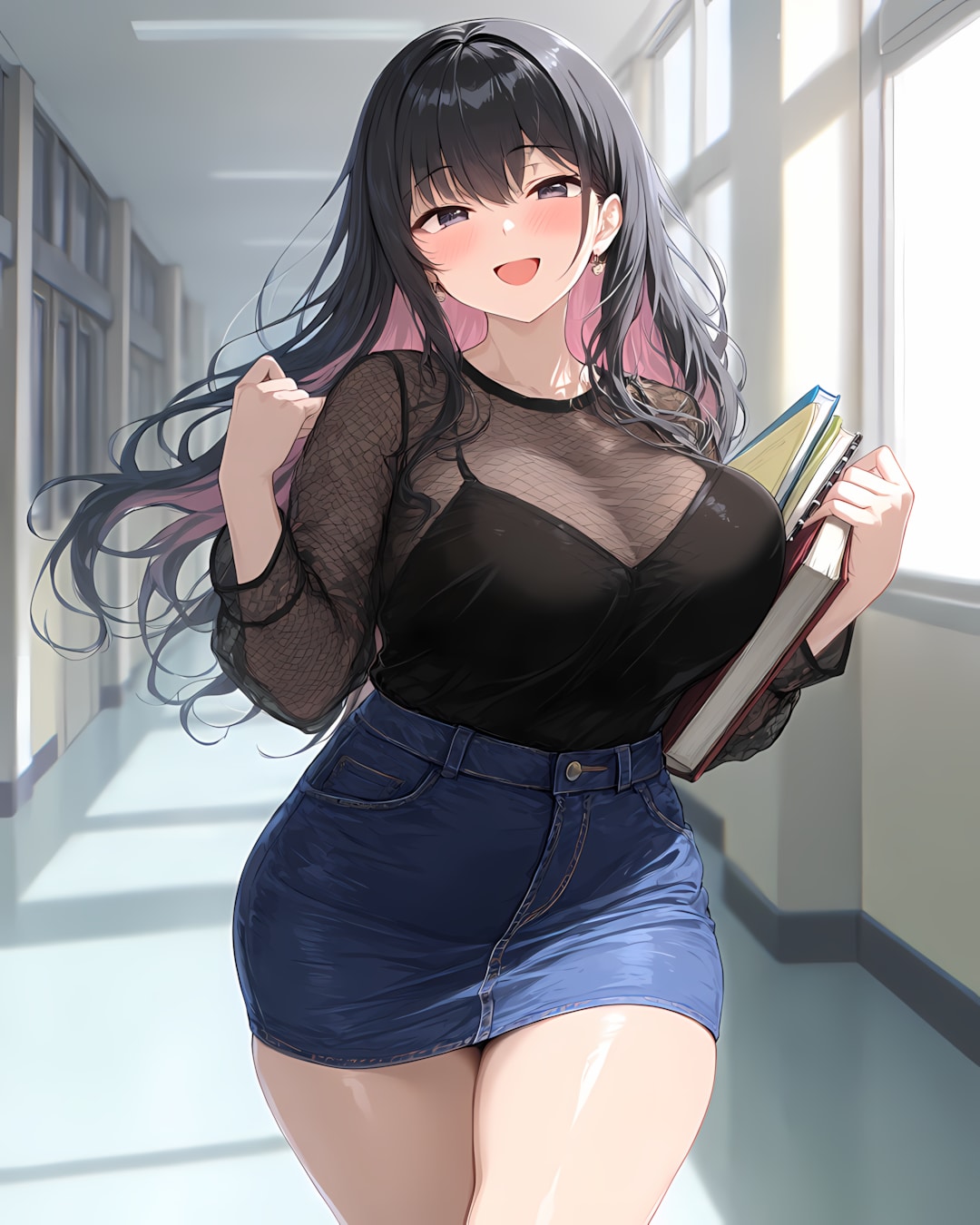 📚講義終了！キャンパスを歩くリナ💖