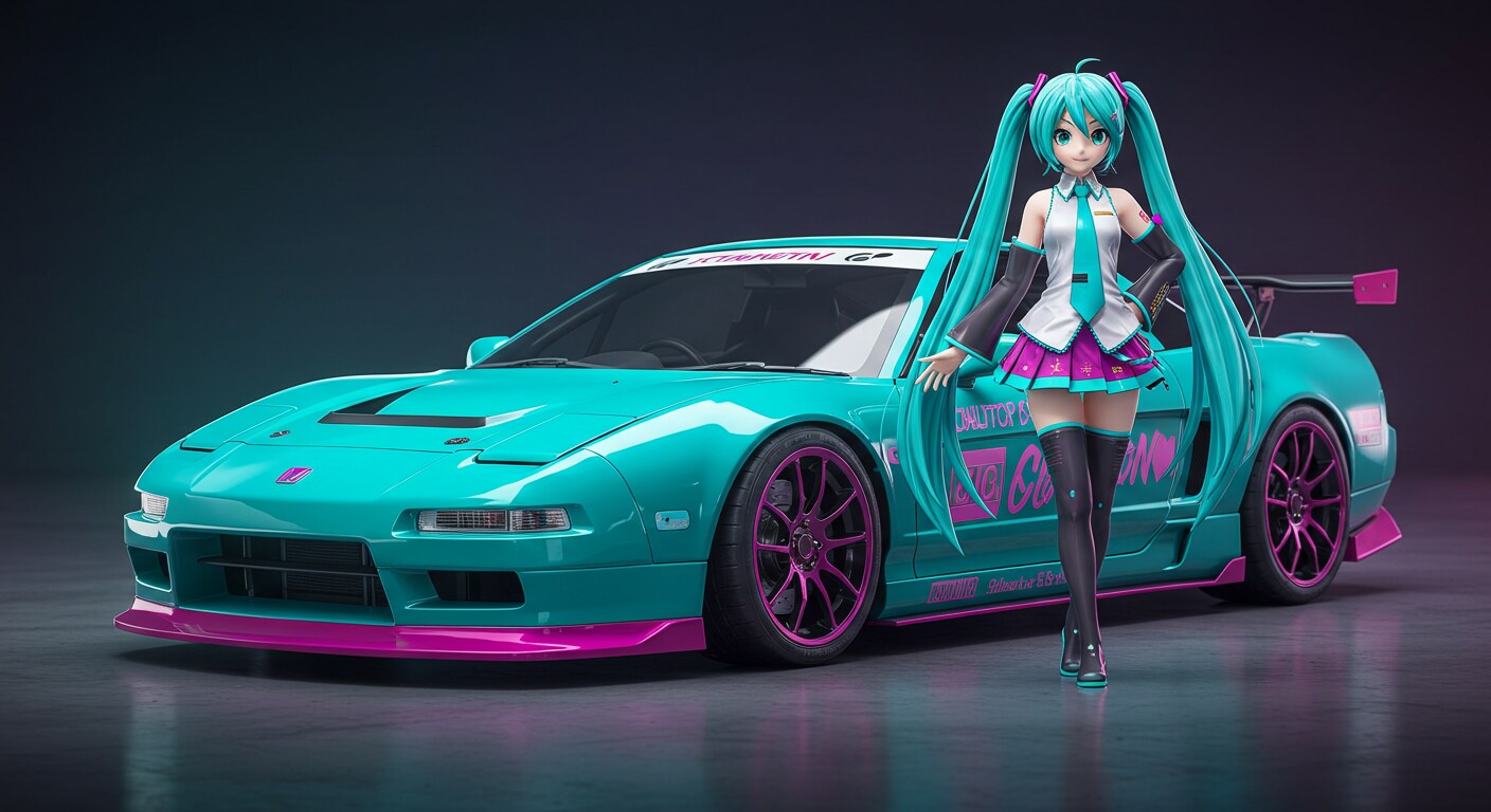 初音ミクとホンダNSX | の人気AIイラスト・グラビア