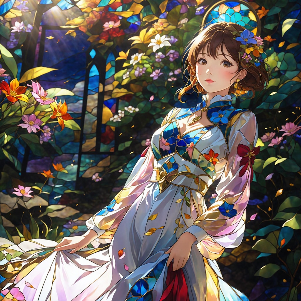 ステンドグラスの輝きを放つ花娘たち