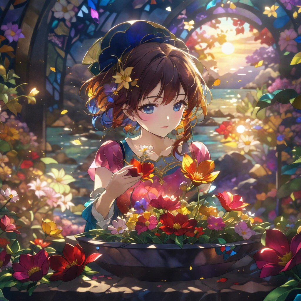 ステンドグラスの輝きを放つ花娘たち