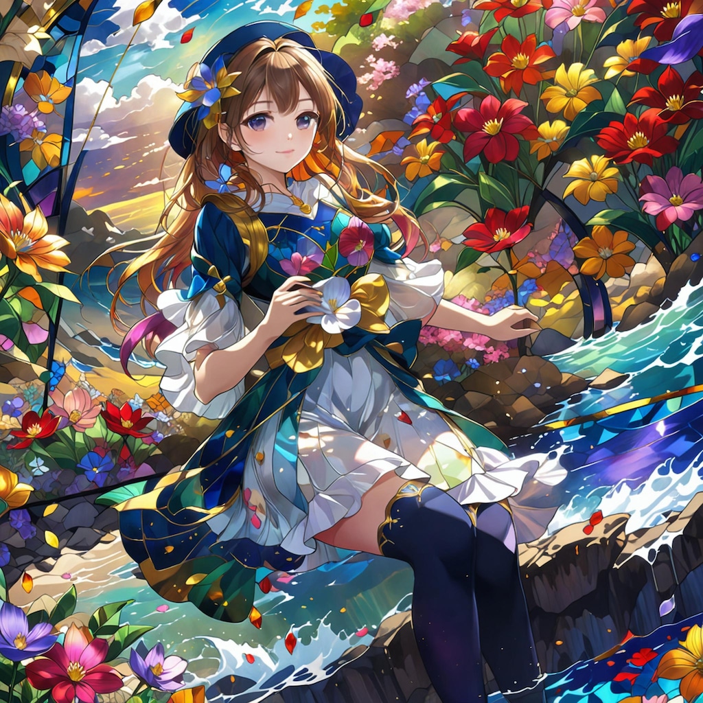 ステンドグラスの輝きを放つ花娘たち