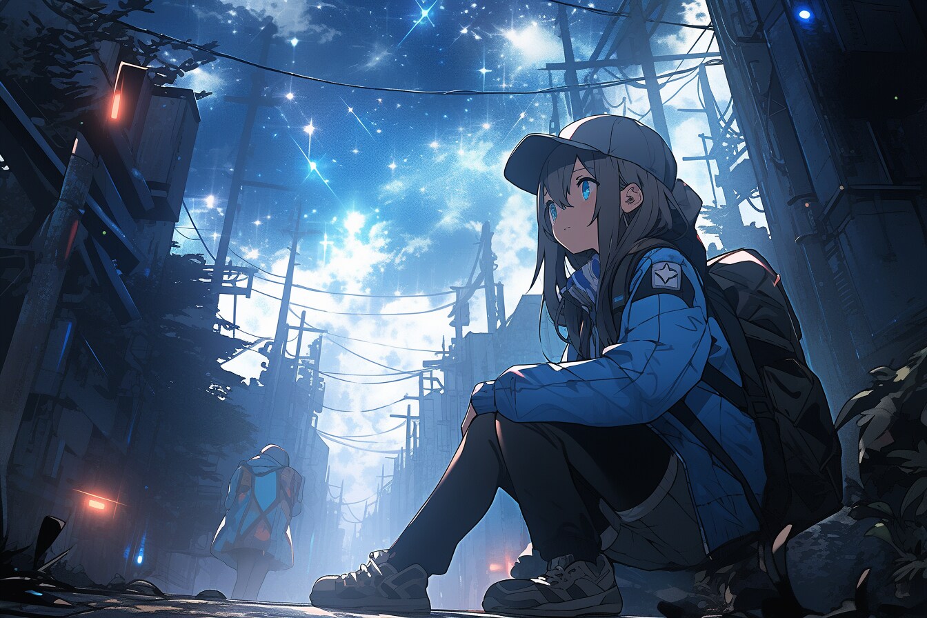 星空と少女