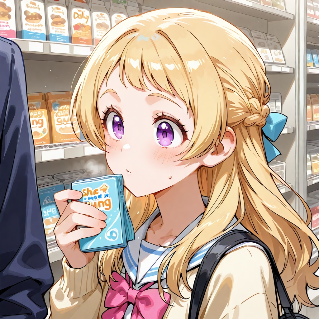 スーパーに買物に来ている女子高生