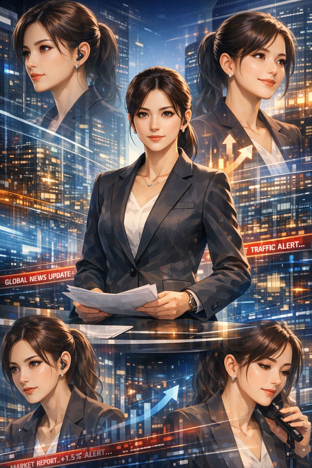 経済ニュースキャスター | の人気AIイラスト・グラビア