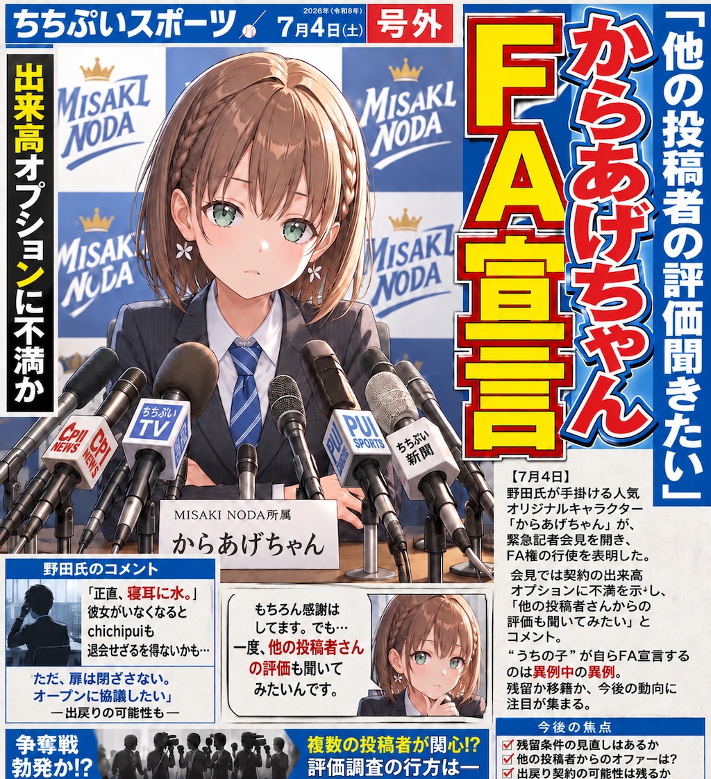 【速報】からあげちゃんFA宣言