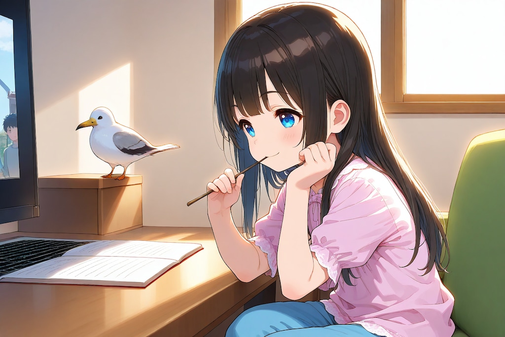 カモメと小さな女の子