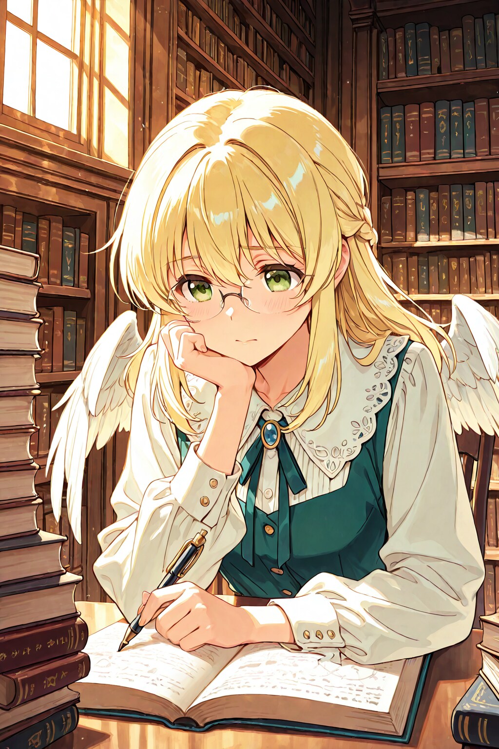 図書館の奥で