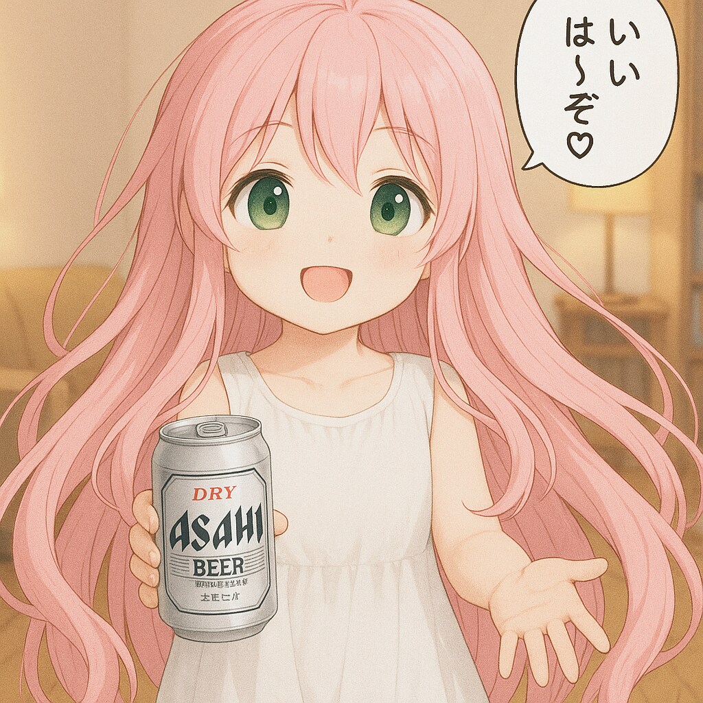 ビールを渡してくれる小さな女の子