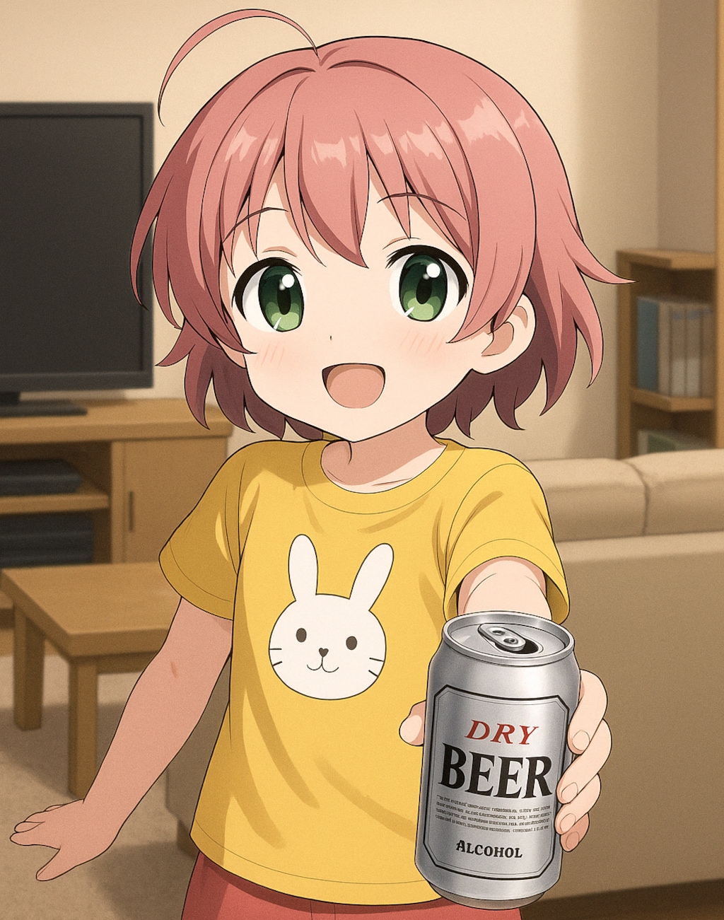 ビールを渡してくれる小さな女の子