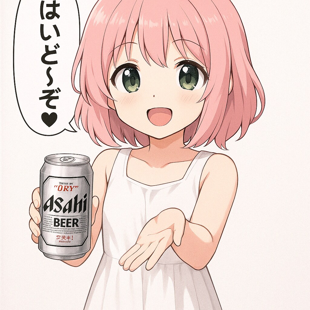 ビールを渡してくれる小さな女の子