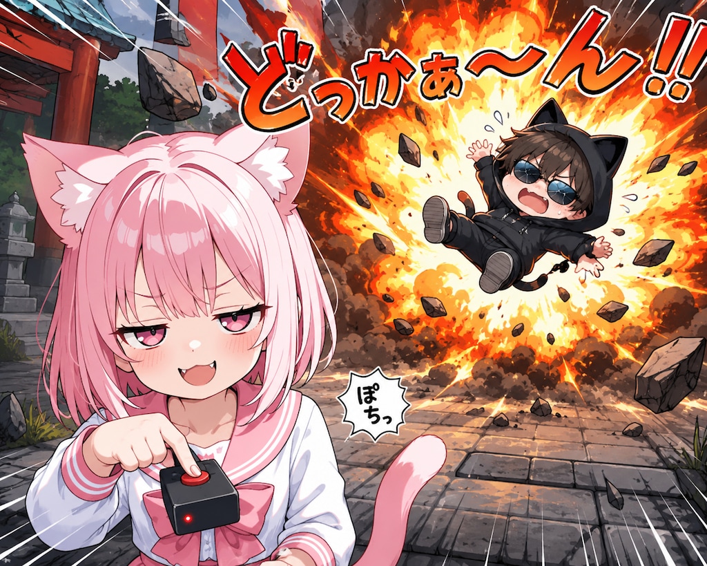 ボタンを押したら・・・勿論爆発！！