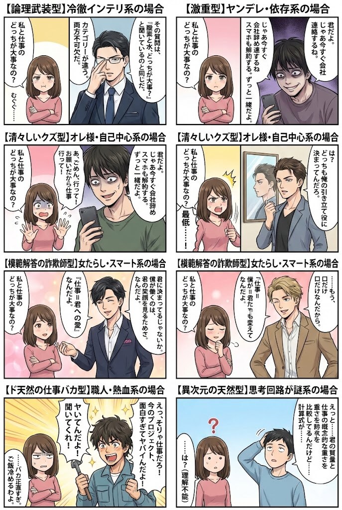 私と仕事のどっちが大事なの？模範解答 | の人気AIイラスト・グラビア