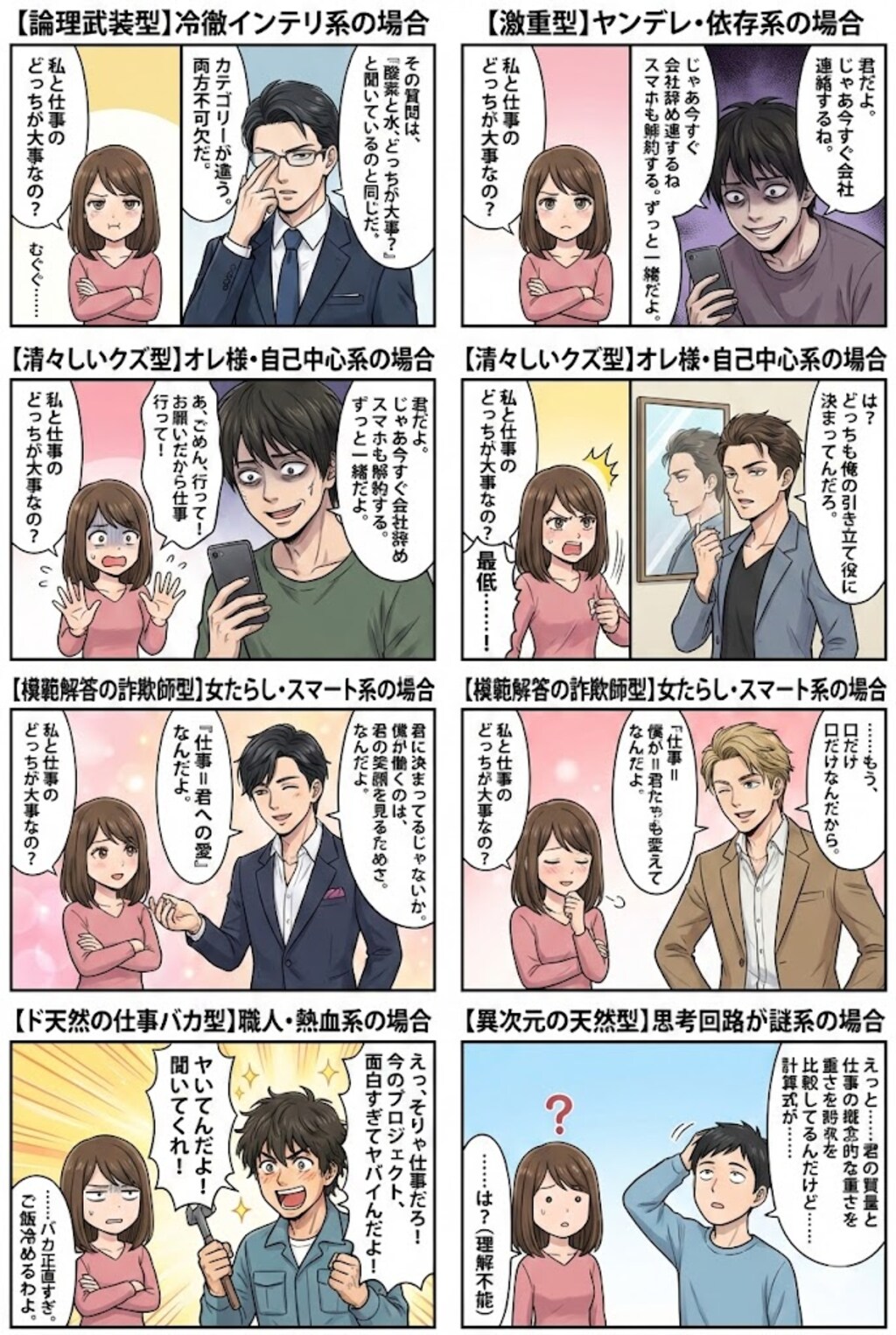 私と仕事のどっちが大事なの？模範解答