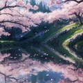 満開の桜と巫女 2枚目