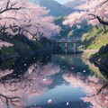 満開の桜と巫女 4枚目