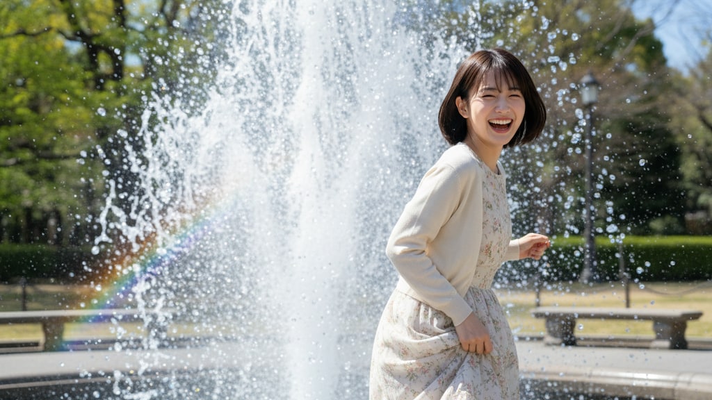 噴水のプリズム