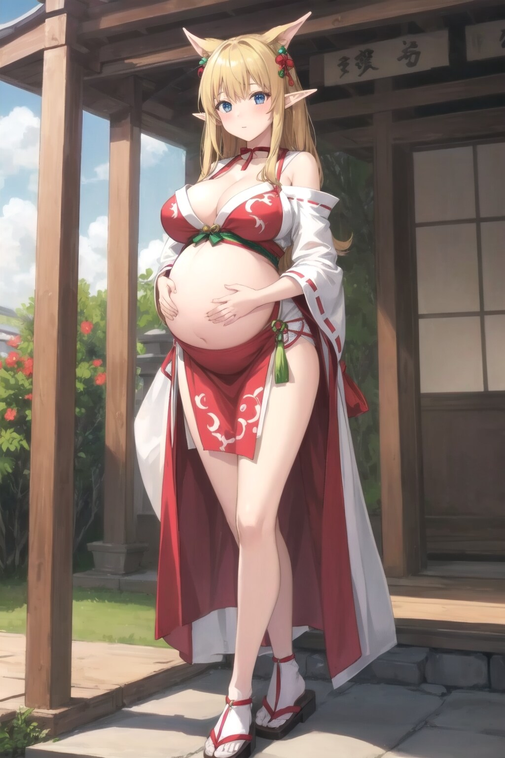 Elf shrine maiden at the shrine of fertility
