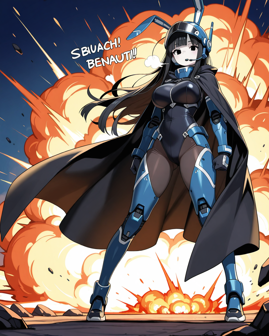 うさぎアーマーでコスプレをしているサキちゃん