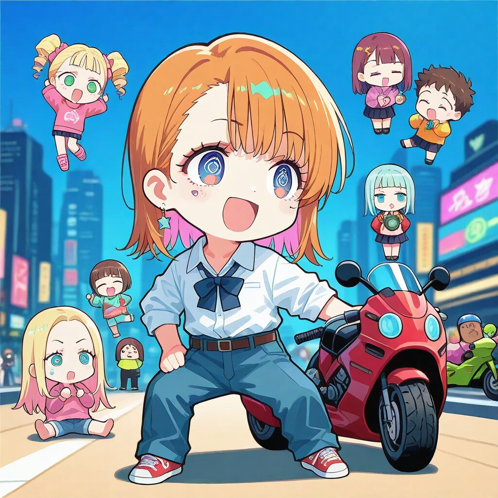 バイクと１０単語ちゃん