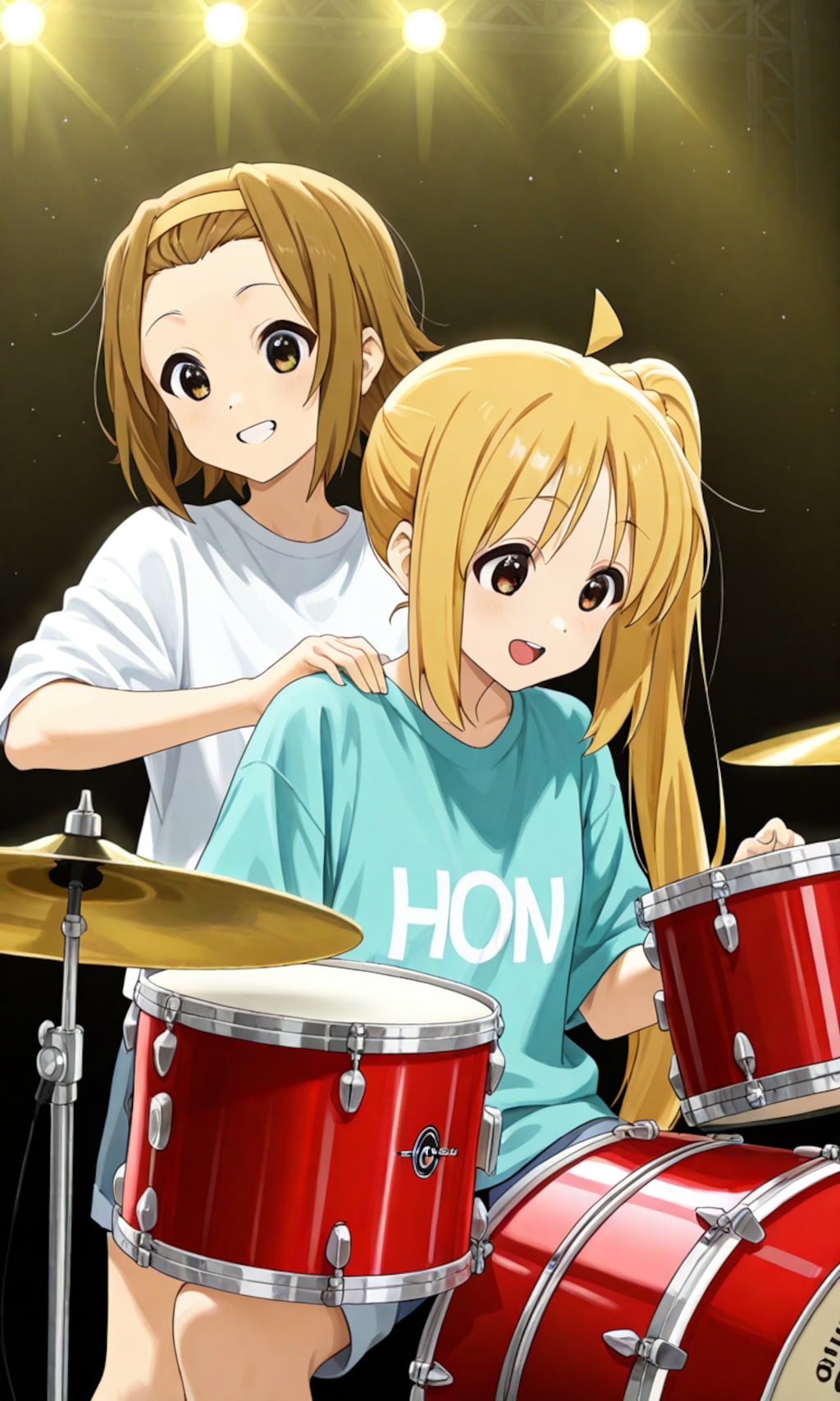 PixAIのLoRAでドラム担当の夢の共演🥁🎵❤️