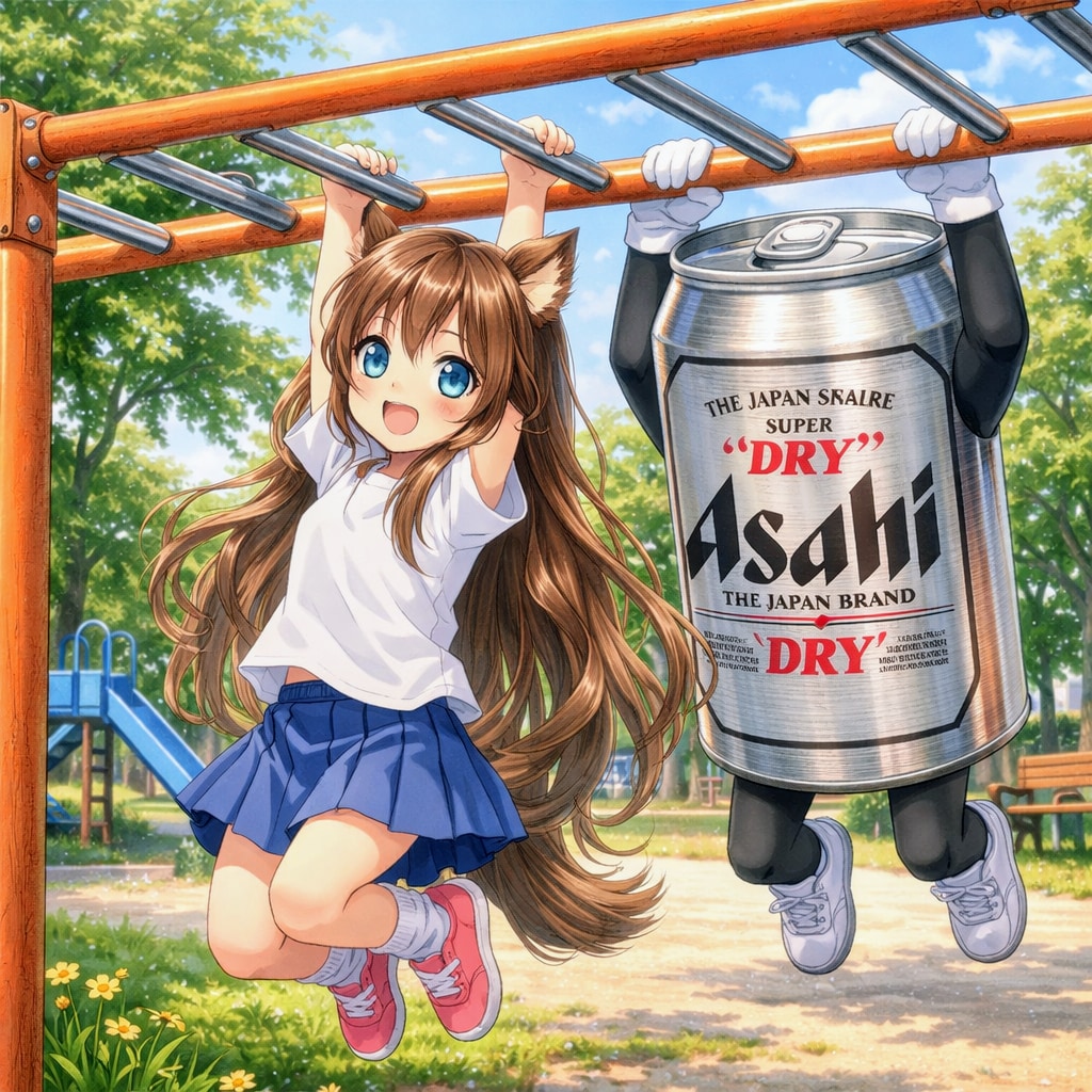 雲梯で遊ぶ小さな女の子