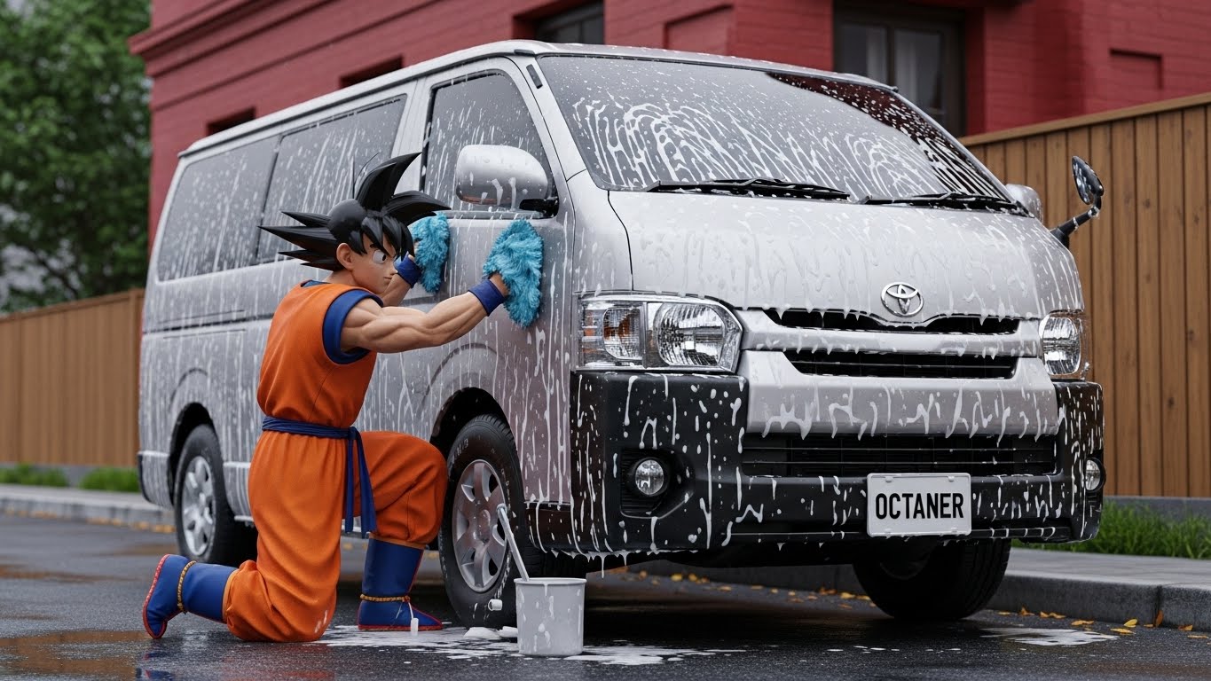 孫悟空がハイエースバンを洗う | の人気AIイラスト・グラビア