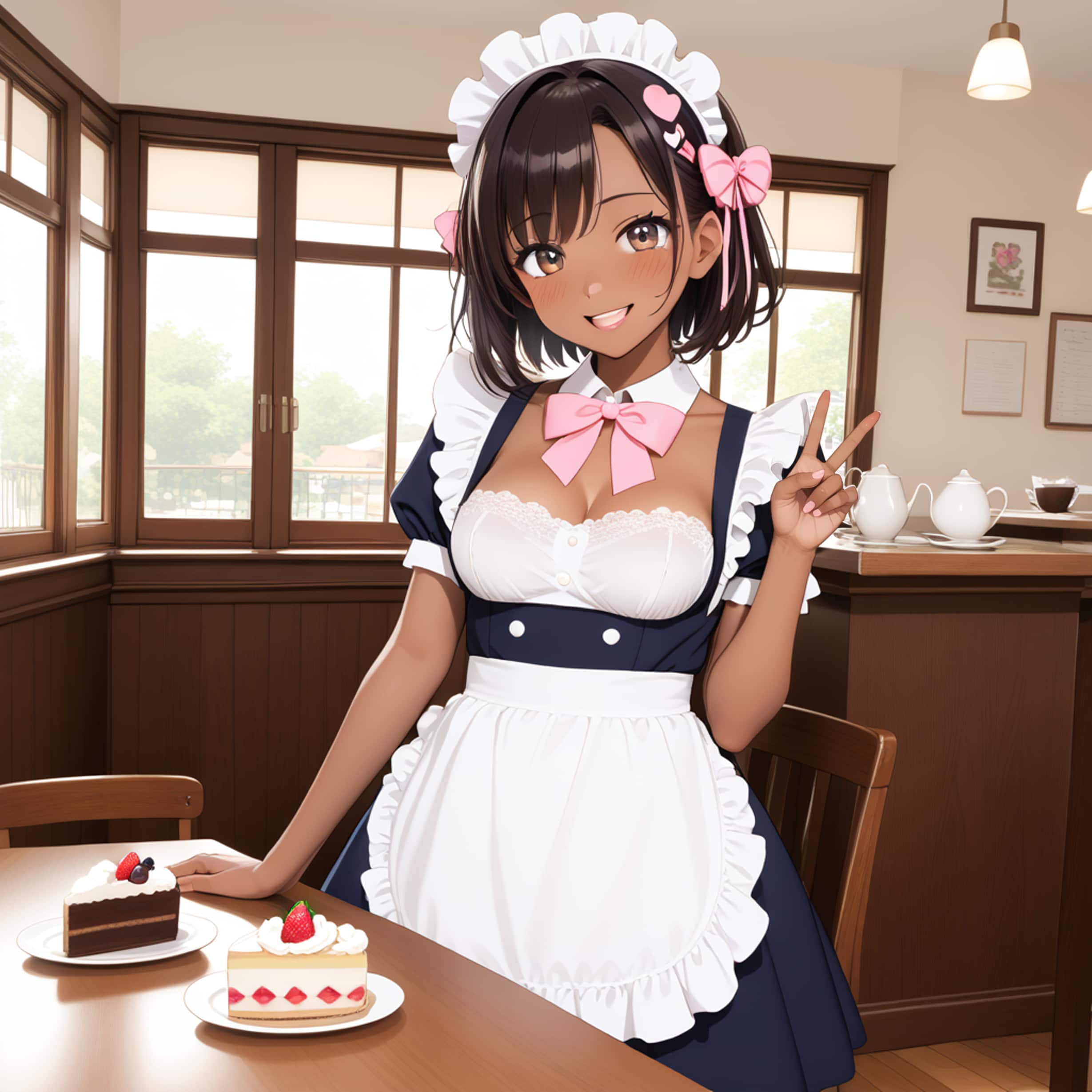 褐色メイドちゃん | の人気AIイラスト・グラビア