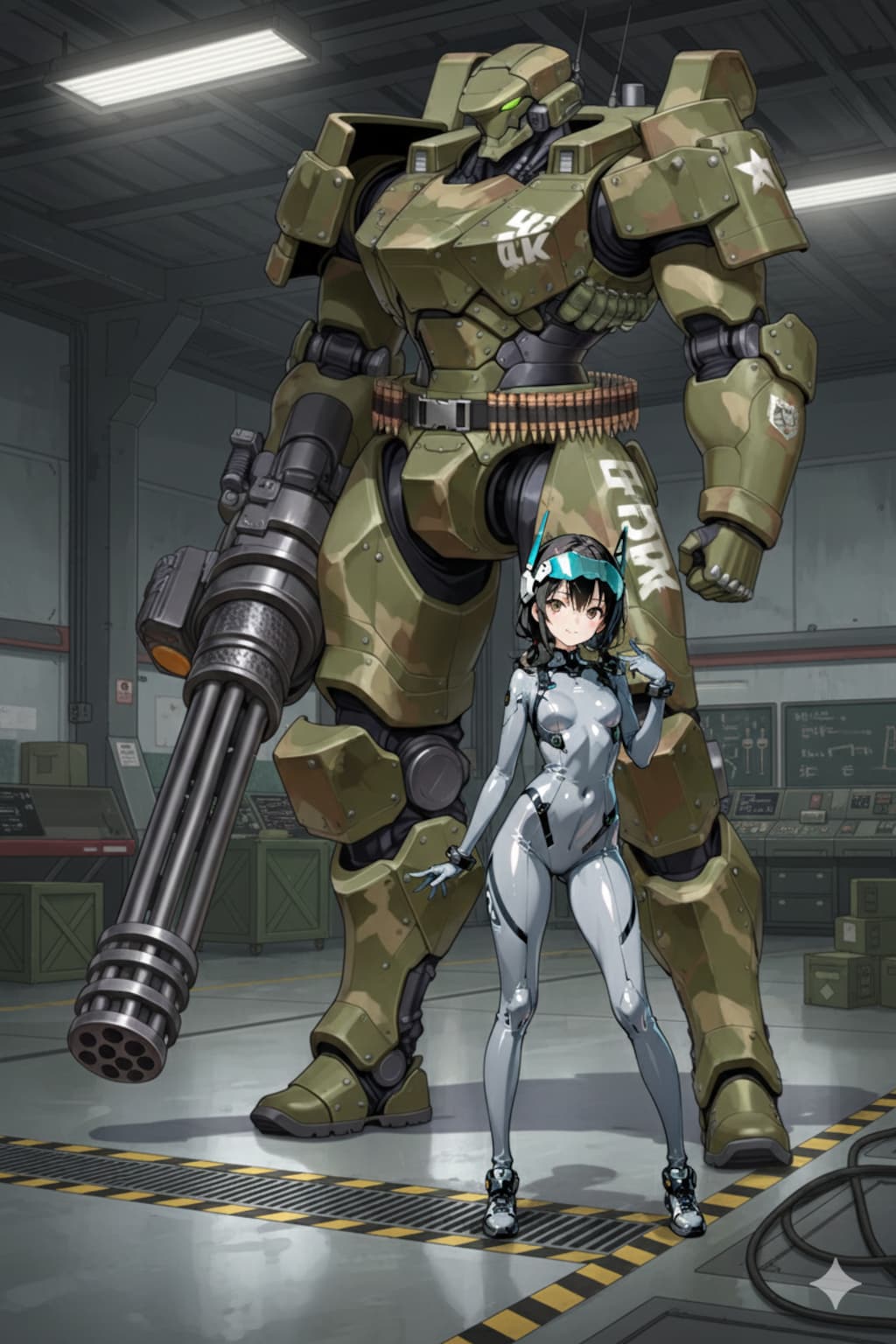 ミリタリーなロボットと楓ちゃん