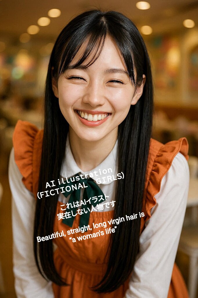 満面の笑みなコスプレロングヘア美少女