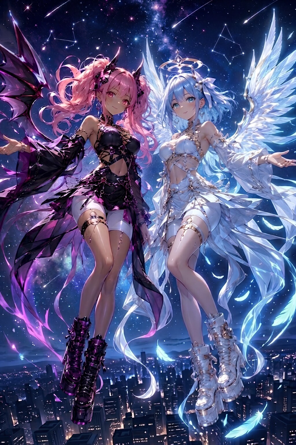 Angel & Demon Twins | の人気AIイラスト・グラビア