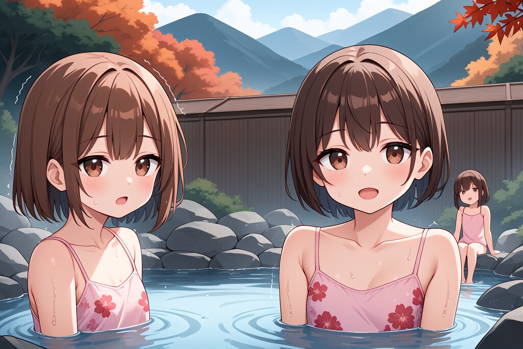 温泉で出迎え
