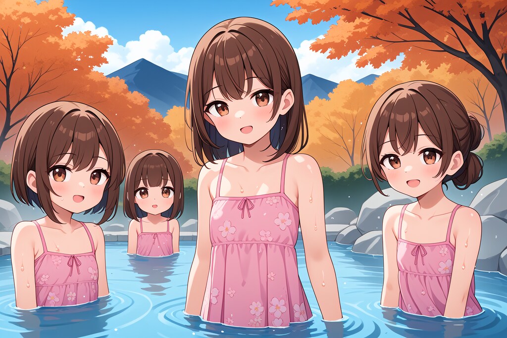 温泉で出迎え