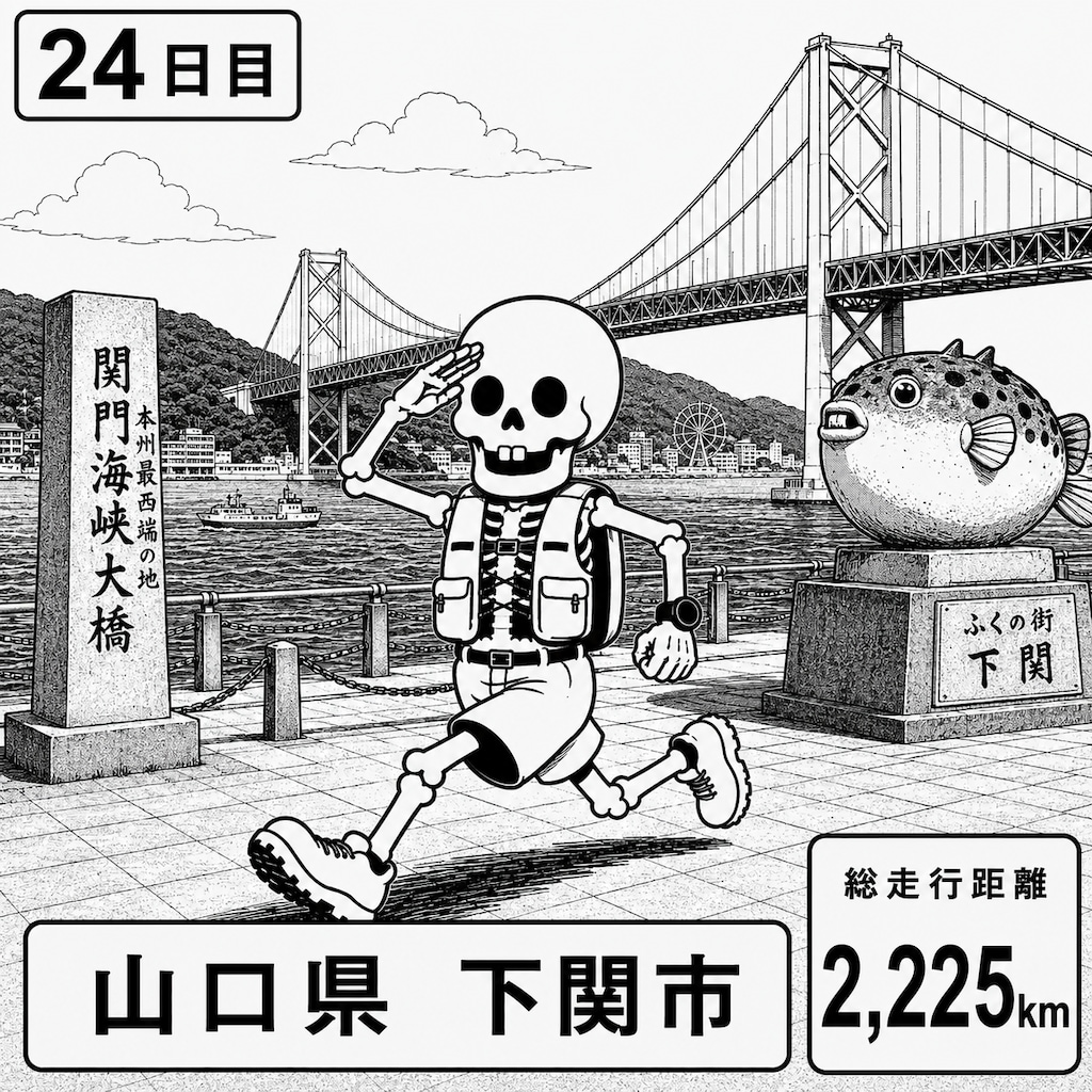 山口県下関市に到着
