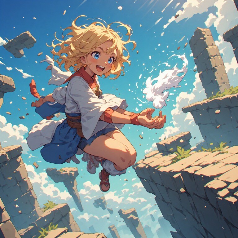 金髪少女と天空遺跡