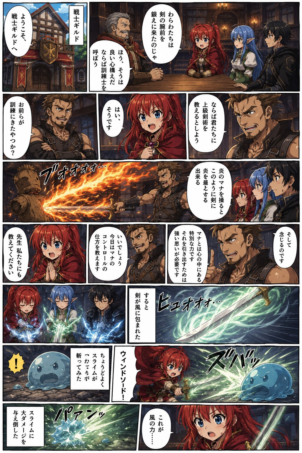 戦士ギルドでの剣術訓練