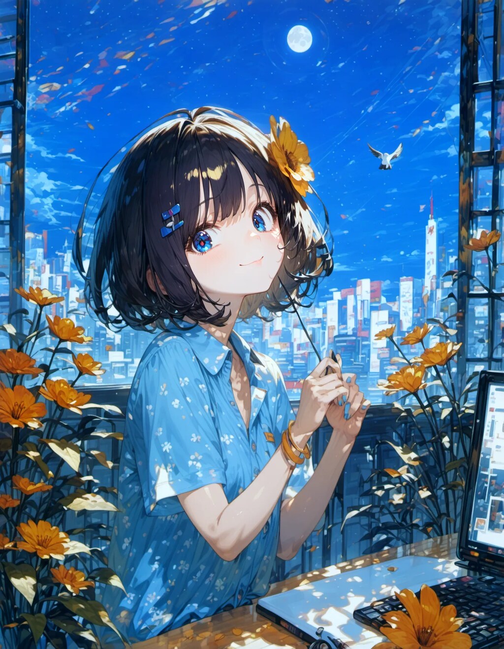 Digital Midnight in Bloom