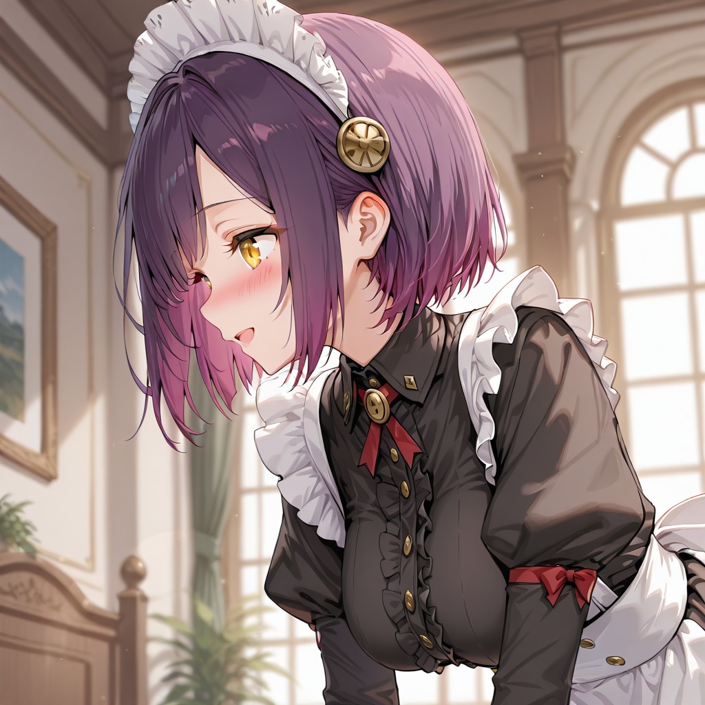 こんにちは（挨拶メイドの芽衣ちゃん） | の人気AIイラスト・グラビア