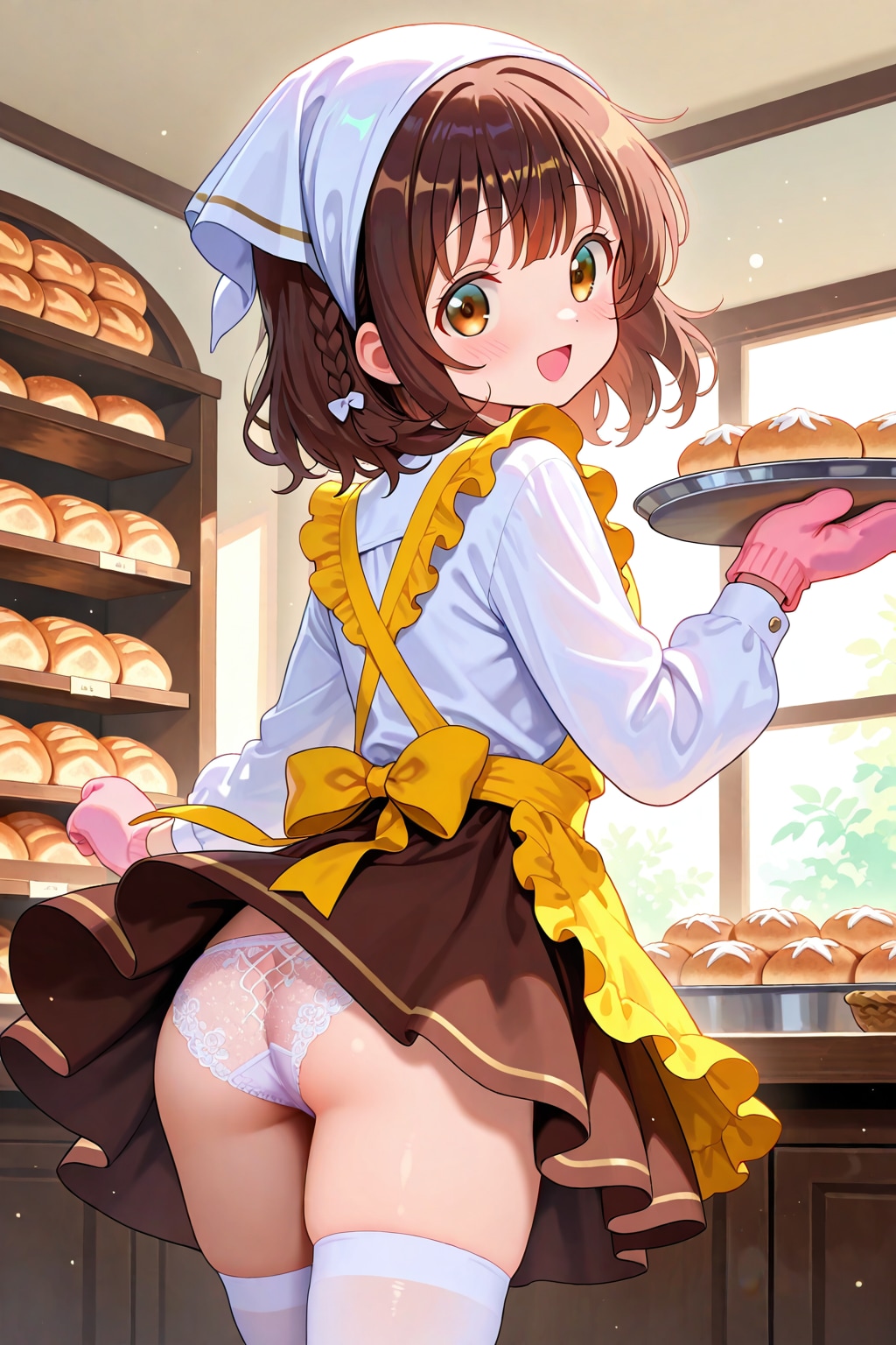 いらっしゃいませ～。ご希望のパンを仰ってください。