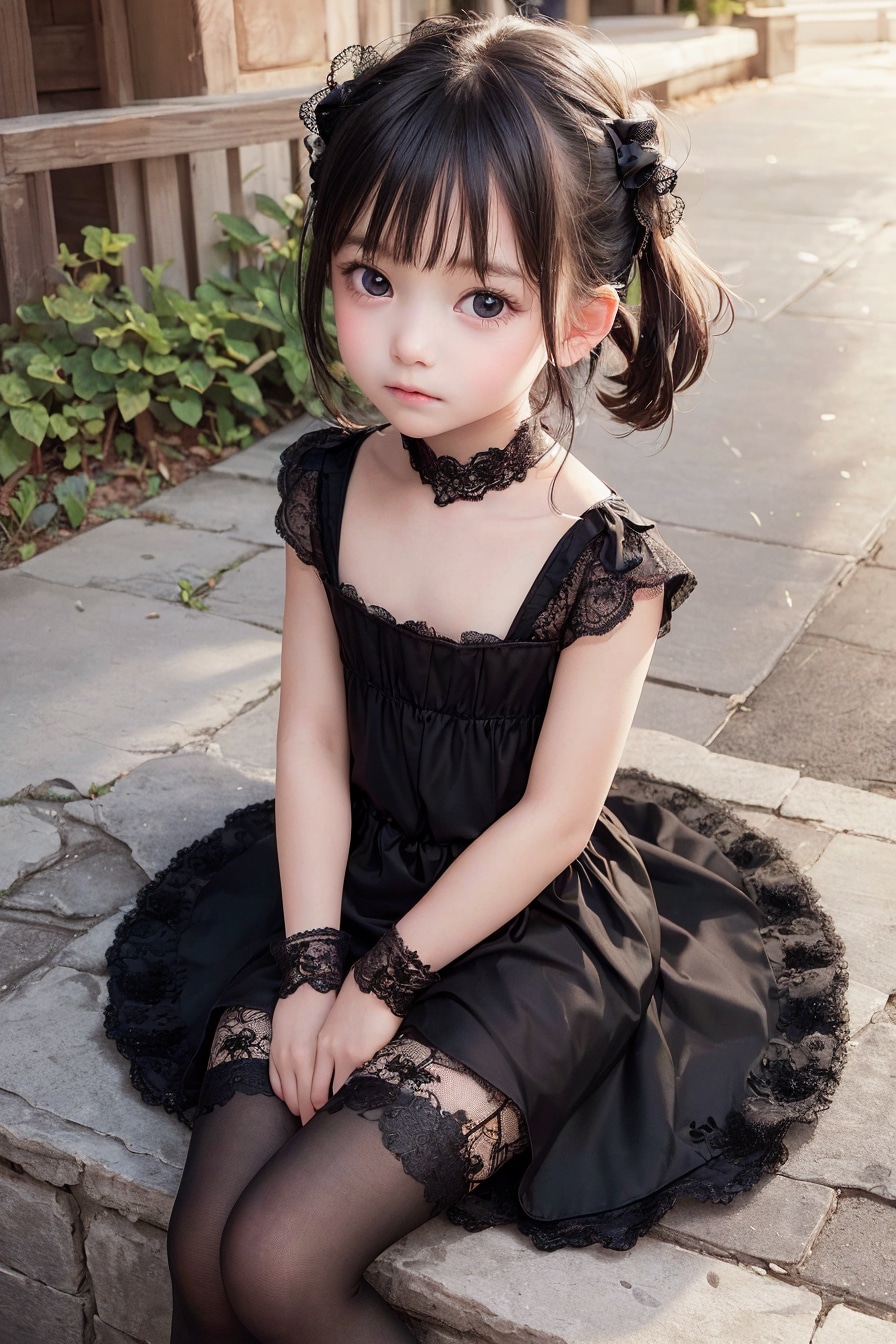ゴススカート-黒髪(74p)