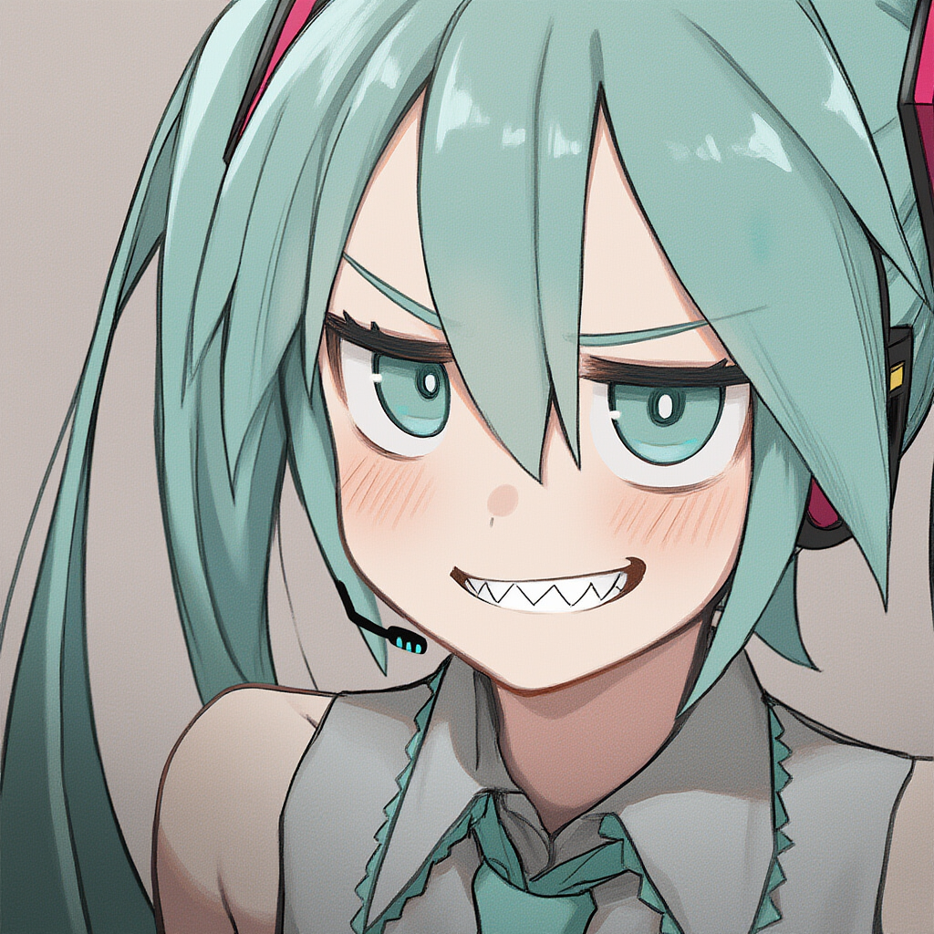 ボカロ　初音ミク　ジト目＋ギザ歯