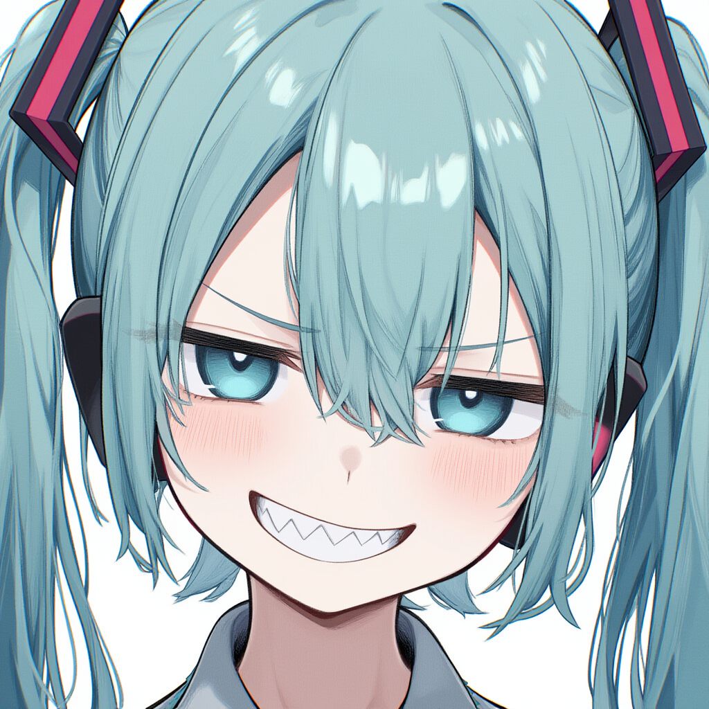 ボカロ　初音ミク　ジト目＋ギザ歯