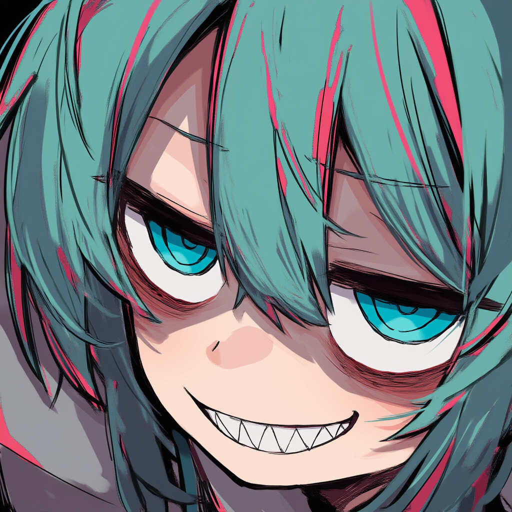 ボカロ　初音ミク　ジト目＋ギザ歯