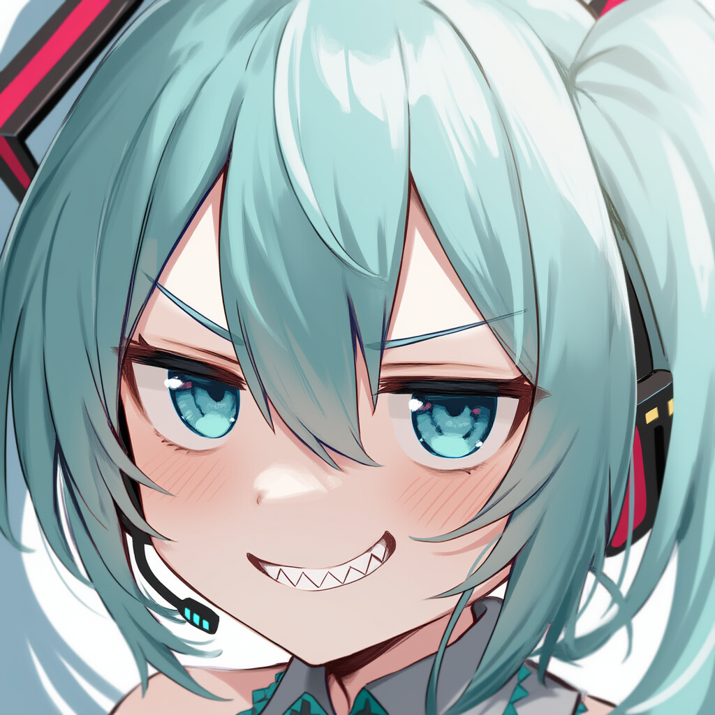 ボカロ　初音ミク　ジト目＋ギザ歯