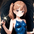 海辺で活動するスク水サイドポニー女子 10枚目