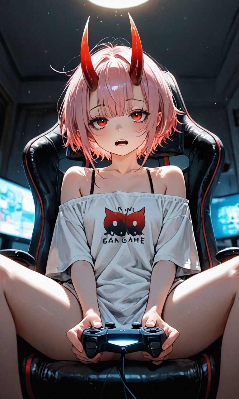 ゲームに興じる怠惰ちゃん