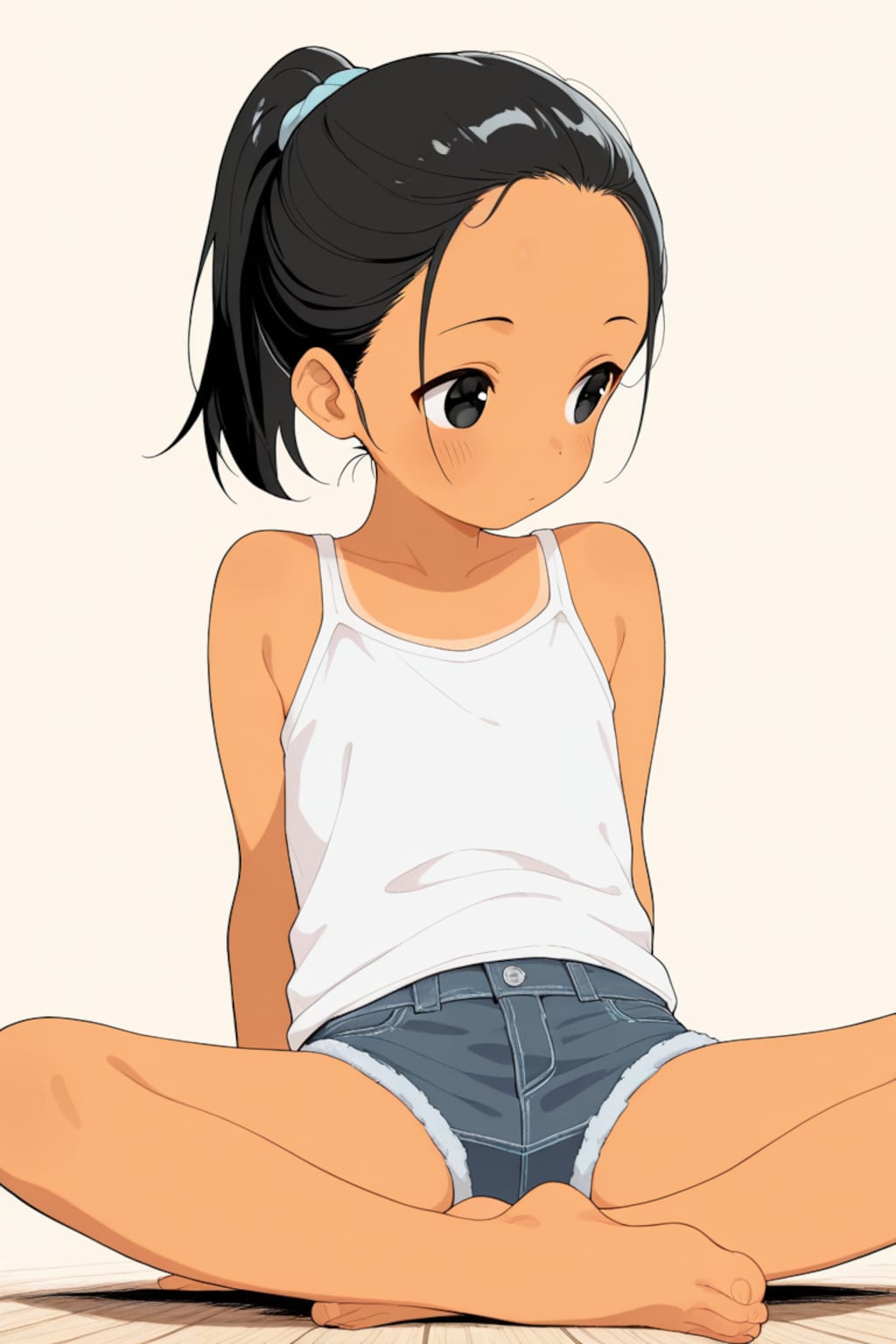 リラックスしてる日焼け女子ちゃん